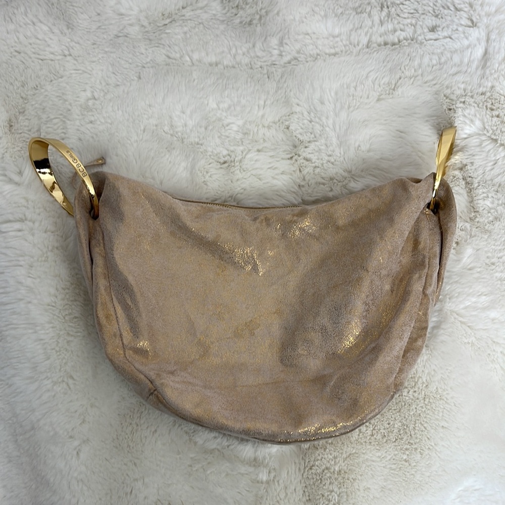 Bracelet hobo bag, BCBGirl gold vegan faux leather gold boho bag - Picture 3 of 16
